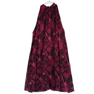 Cupcakes and Cashmere Sheath Dress Womens Size S Maroon Black Artsy Halter Neck